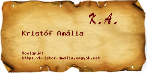 Kristóf Amália névjegykártya
