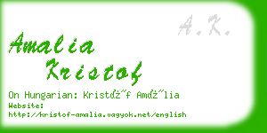 amalia kristof business card